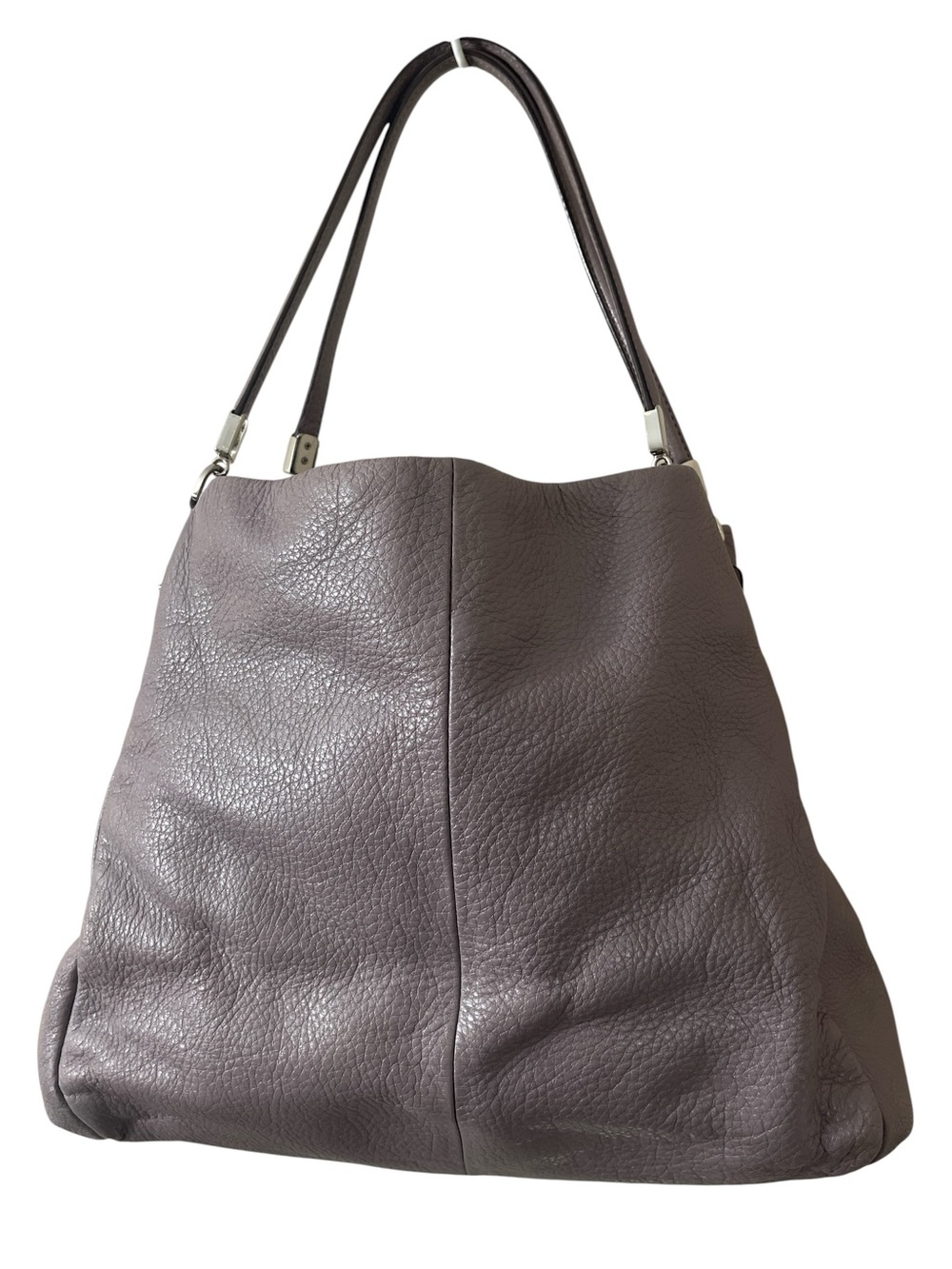 Quiet Luxury Coach Madison Phoebe Pebble Leather Shoulder Bag in Taupe